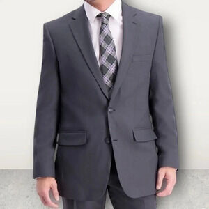 Men’s HAGGAR TRAVEL PREFORMANCE TAILORED-FIT STRETCH SUIT JACKET GRAY 42 SHORT